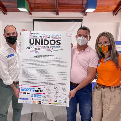 Ministro de Cultura firmó acuerdo de voluntades para la instalación de la mesa de economía naranja en San Andrés