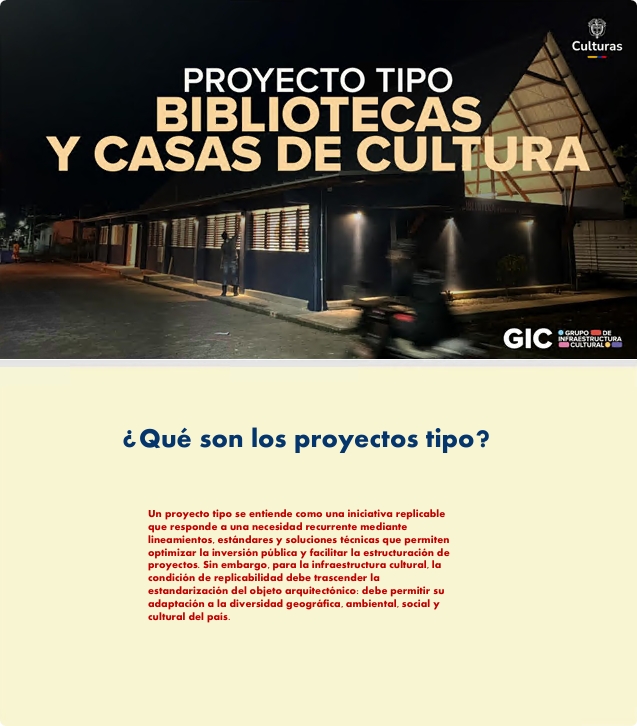 Portada de la publicación Actualización de proyecto tipo, biblioteca y casa de cultura