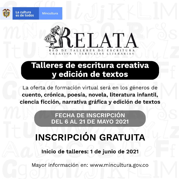 Talleres de escritura creativa y edición de textos - Virtual - Invita Ministerio de Cultura