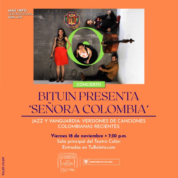 Jazz y vanguardia… así sonará ‘Señora Colombia’ de Bituin en el Teatro Colón