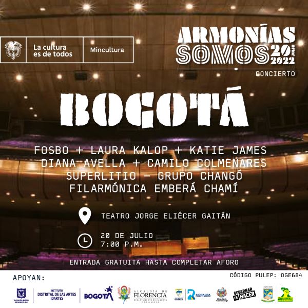 Llega a Bogotá el Gran Concierto Nacional 20 de Julio: “Armonías Somos” 