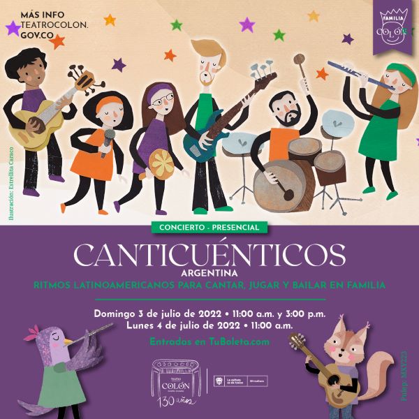 Canticuénticos en el Teatro Colón: ritmos latinoamericanos para cantar, jugar y bailar en familia