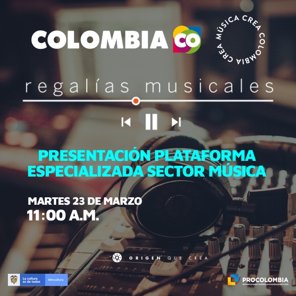 MinCultura y Procolombia lanzaron el portal Regalías Musicales para mejorar el acceso a las fuentes de financiación del sector
